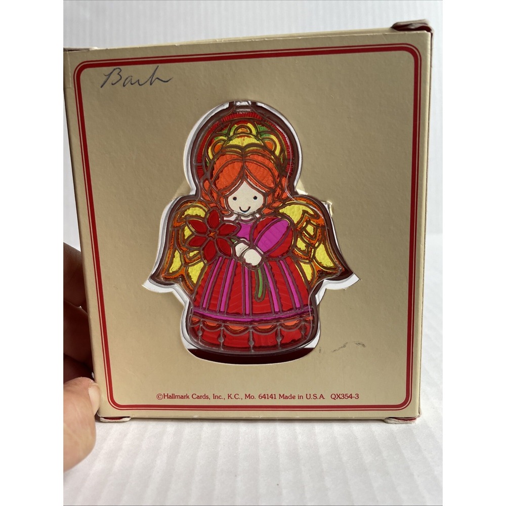 VINTAGE HALLMARK 1978 TIFFANY CLASSICS ACRYLIC ANGEL ORNAMENT